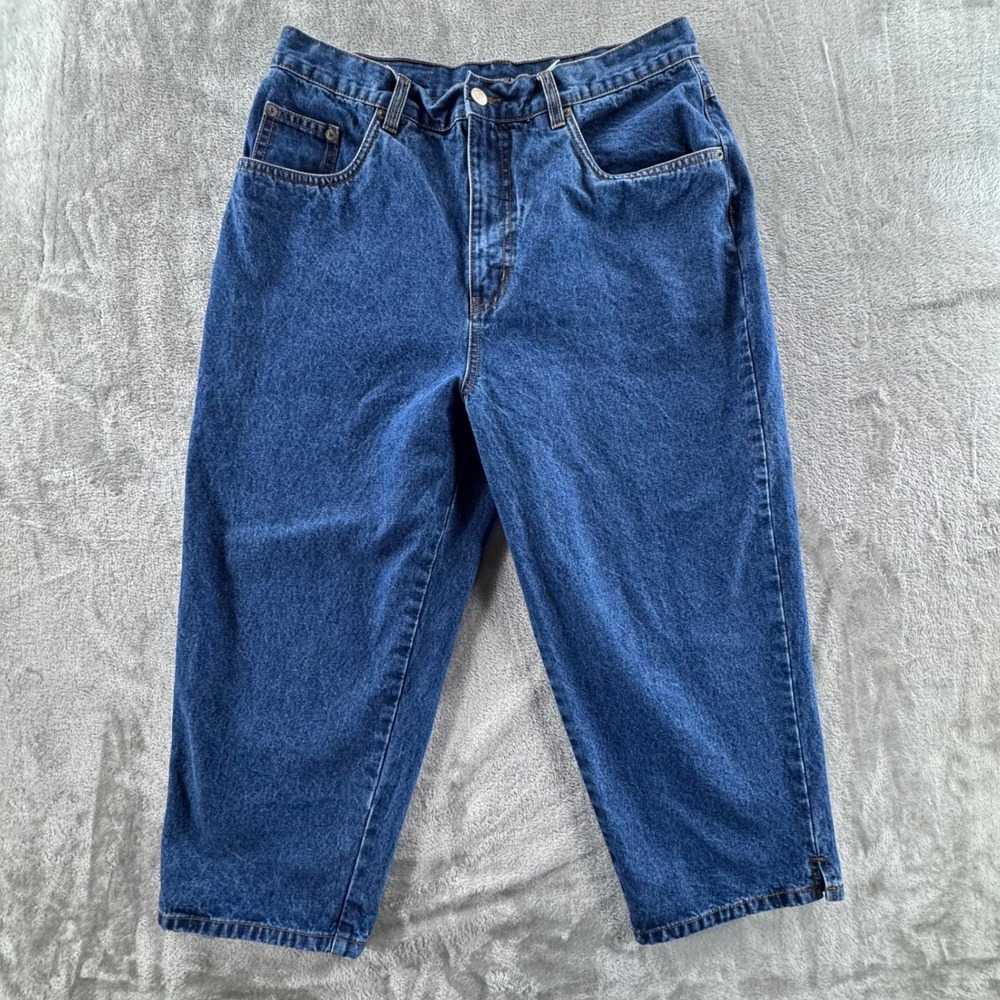 Bill‎ Blass Easy Fit Crop Jeans Womens 12 Blue Vintage Momcore Denim Pants Y2K